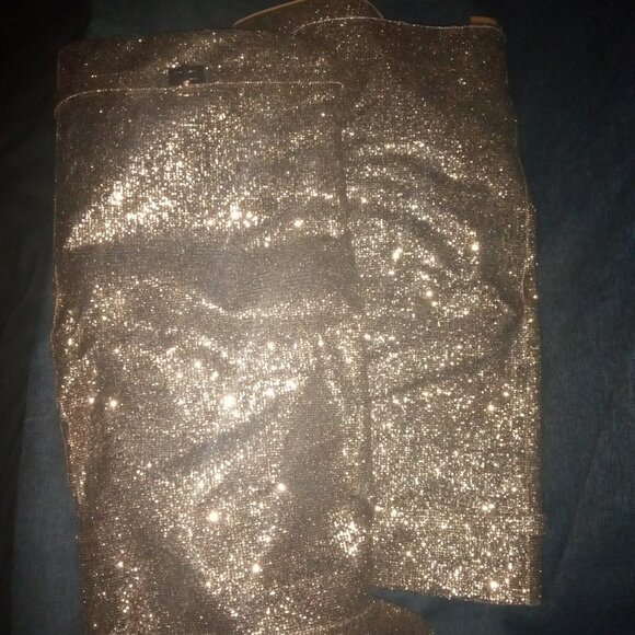 Public Desire" OVER THE TOP " Fold Over Glitter Boots - Gold(BRAND NEW!!!!!!!!!! - Picture 6 of 6
